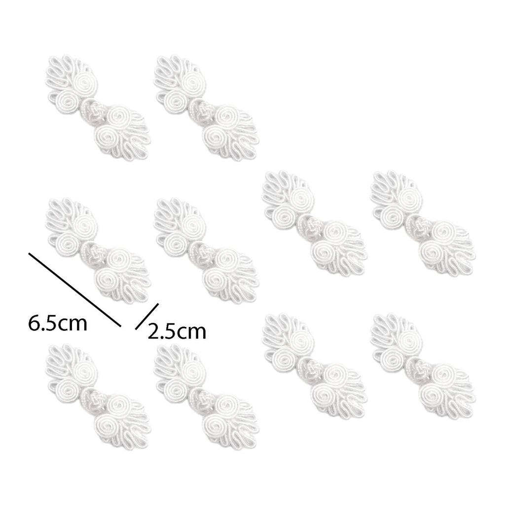 5Pcs Chinese Knot Frog Buttons Traditional Handcraft Chic Chinese Frog Closures for Hanfu Coats Cheongsam Stage Costume Cardigan