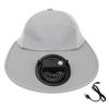 Sun Hat with Fan Light Gray Wide Brim Mesh Sun Hat USB Charging 3 Speed Fan for Outdoor