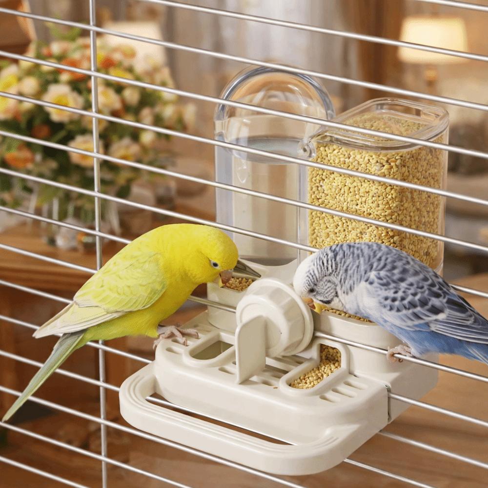 Large Capacity Automatic Bird Feeder No Spill Bird Drinker Bird Food Container  Indoor