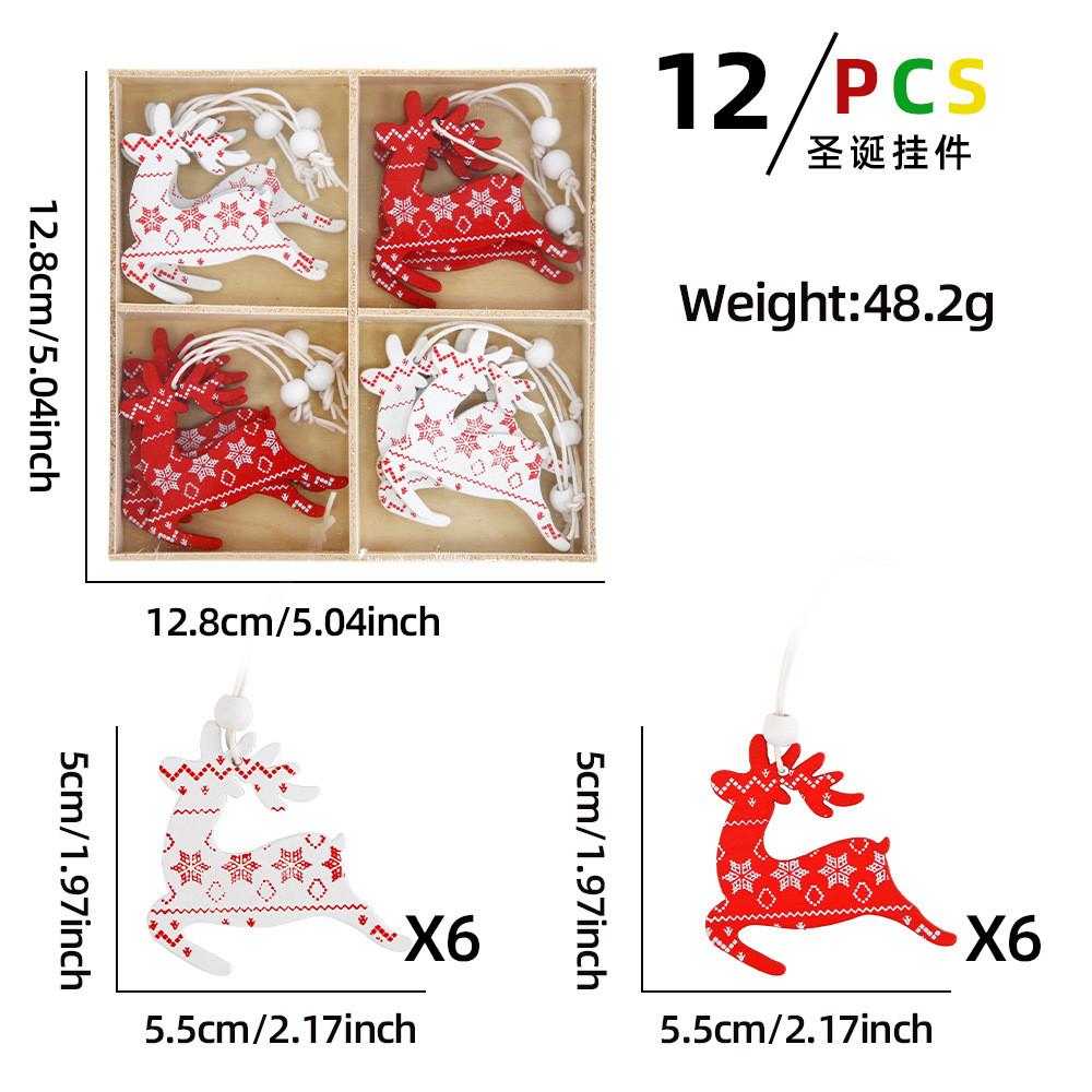 Charming Wooden Christmas Ornaments Set With Reindeer Snowflakes Bells And Trees