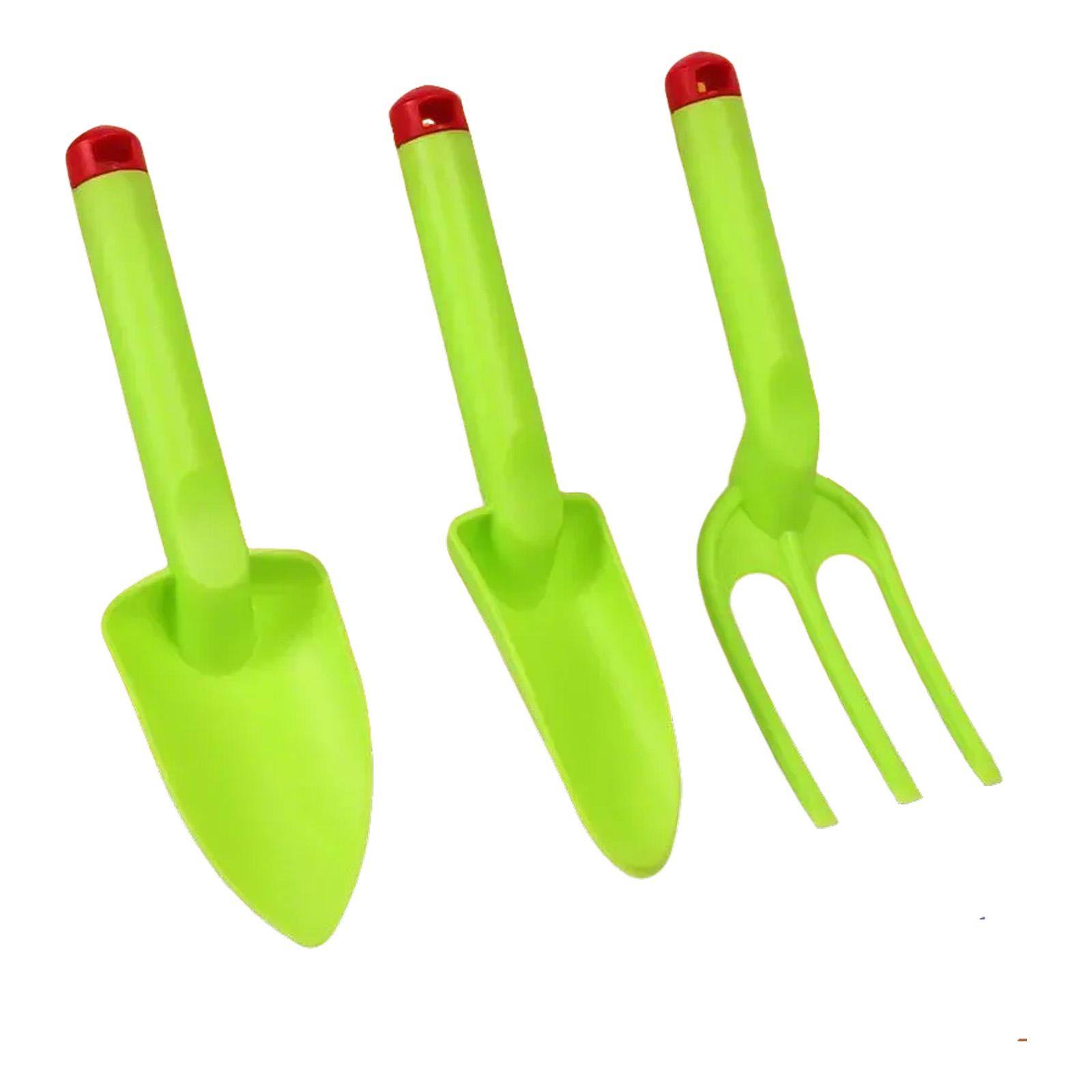 

Pack of 3 Kids Sand Digging Set Includes Shovels and Fork Plastic Gardening Tools Beach Toy for Safe Play Children Gift
