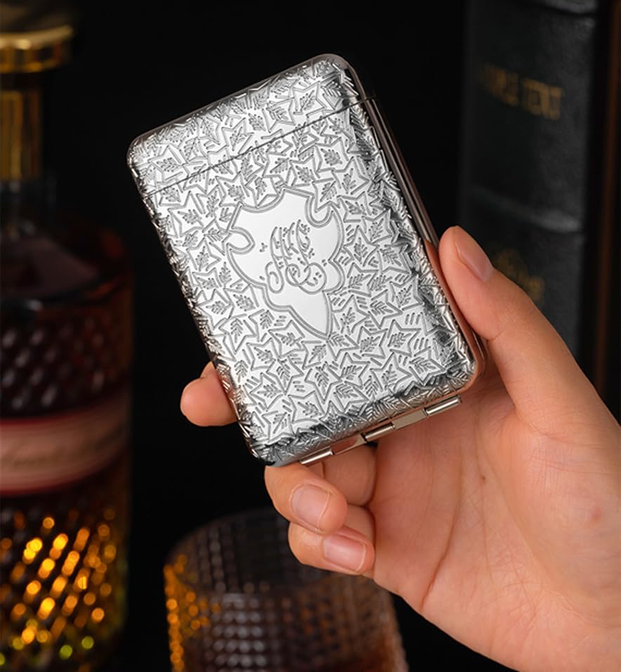 1pc Metal Cigarette Case Triple Opening Flip-Top Lid Pressure-Resistant Portable Cigarette Holder Smoking Accesoires Men's Gifts