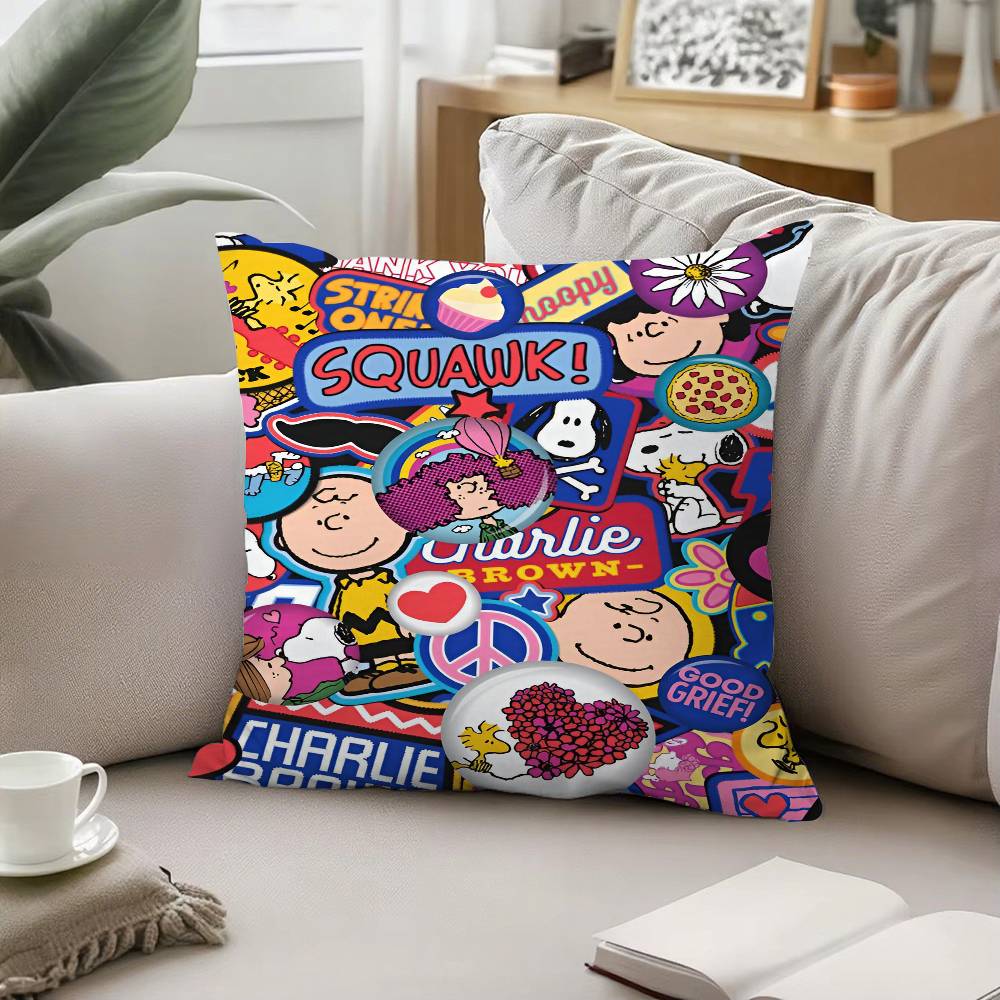 Cartoon Dog-S_SnoopyS Pillow Case Pattern Printed Pillowcase For Living Room Sofa Cushion Cover & Bedroom Decor