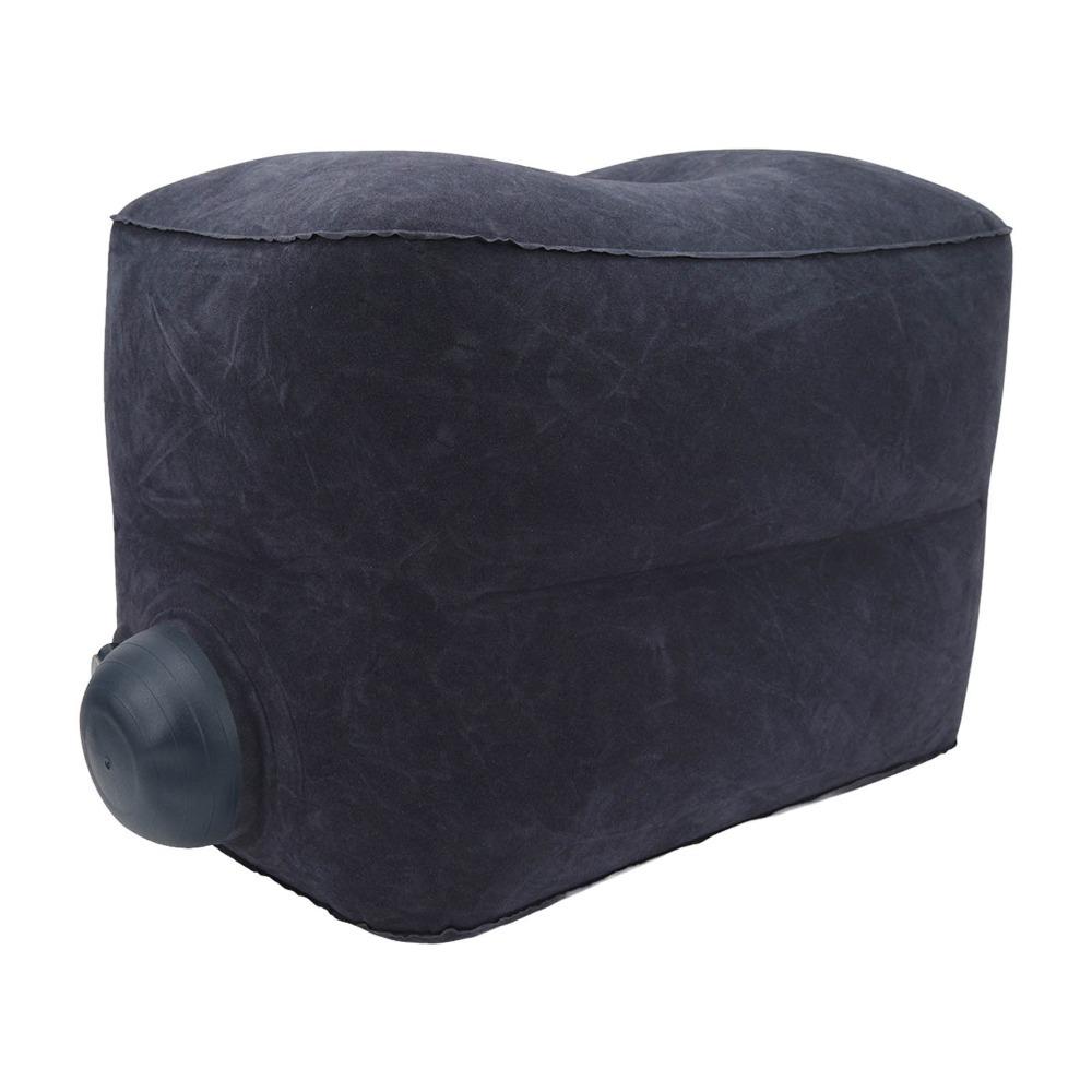 PVC Flocking Foot Rest Pillow Two Layer Reducing Fatigue Pillow Inflatable Foot Pillow  Office Use