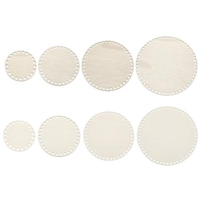 PATIKIL Set aus 8 runden Holz-Häkelkorb-Böden für DIY-Körbe und Zuhause, 8-teilig, 4 Zoll/6 Zoll/8 Zoll/10 Zoll Durchmesser, Basteln, Flechten, Dekor,