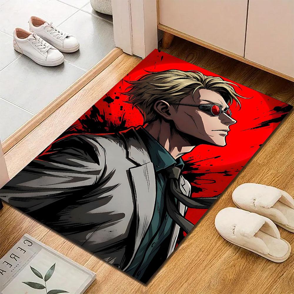 "Stylish Blonde Hero On Red Canvas" Patterned Carpet, Suitable As a Non Slip Play Mat for the Living Room and Bedroom Sofa