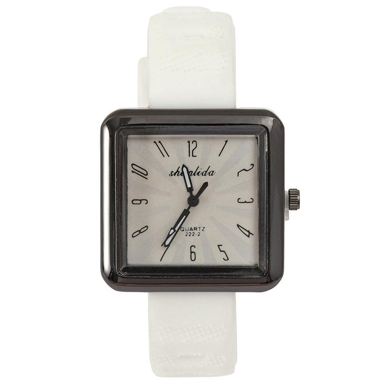 Dopamine Digital Ladies Watch Square Silicone Strap Quartz Watch Female College Style Leisure Student Watch