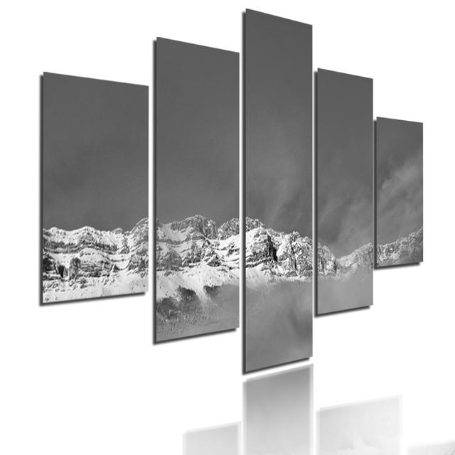 Sea Scenery Sunset Dusk Mountain Lake Landscape Poster  Canvas Painting 5 Pieces Modular Picture HD Print Wall Art Home Decor