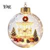 Warm Light Christmas Scenes 3D Animal Faux Crystal Ball Ornament, Lighted Acrylic Hanging Decor Indoor Party Accents with Hedgehog Penguin Panda, LED