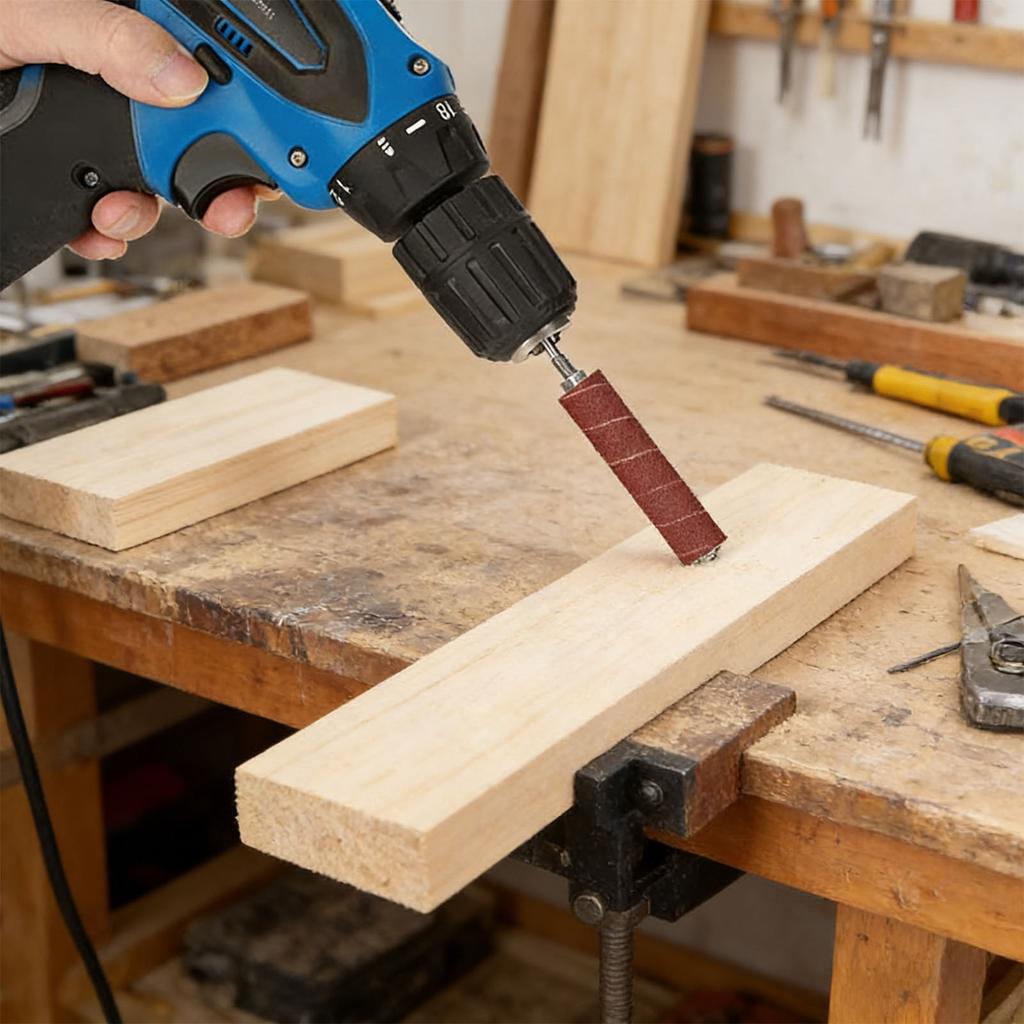 Sanding Kit 1/4in Shank 1/2in 3/4in 1in 1-1/2in Sanding s and 80 120 Grit Sleeves for Rotating Tool Electric Drill