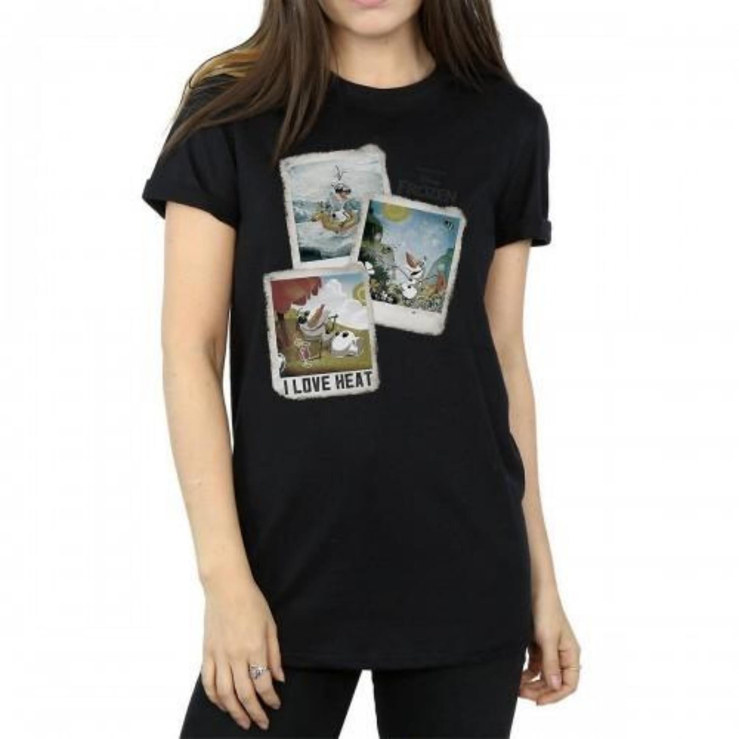 frozen Womens_Ladies Olaf Polaroid Cotton Boyfriend T-Shirt XXXXL