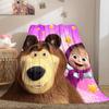 Russian animation Fairy Tale Masha and the Bear Cartoon Blanket Soft Four Seasons Home Bed Blanket Sofa Cover Office Napping Picnic Blanket M3