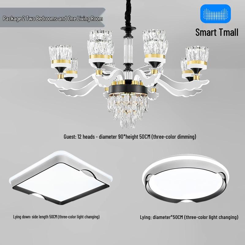 Chinese Style Luminous Crystal Chandelier: Modern Luxury Lighting for Living Rooms and Halls