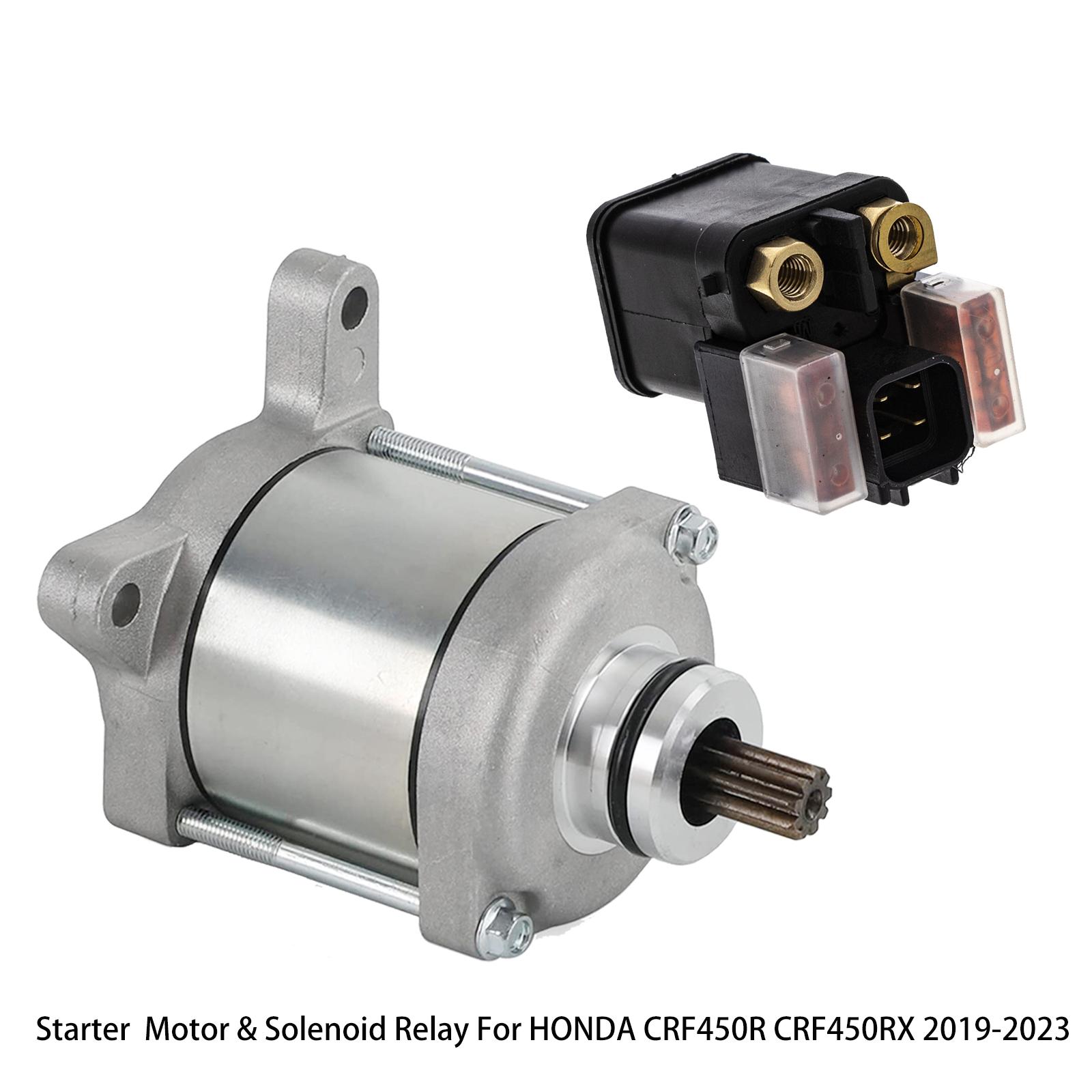 31200-MKE-A71 35851-MKE-A11 Starter Motor And Solenoid Relay For HONDA Motorcycle CRF450R CRF450RX - Motos Engine Parts 2pcs set