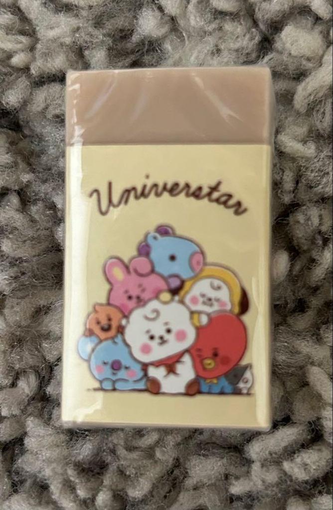 [USED] BT21 candy tin, puzzle clip, keychain, eraser, towel, Tata drawstring bag