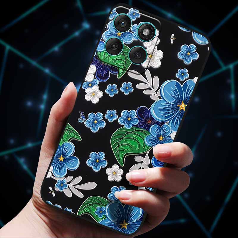 For Motorola Edge 60 Fusion Case 60Stylus 3D Flowers Emboss Phone Cases for Moto Edge 60 PRO Stylus Back Soft Silicone Bumper