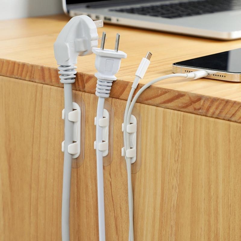 10pcs Cord Wire Organizer Cable Finishing Desktop Cable Holder Device Clipper for Bathroom Wall Door Tile Glass Fixing