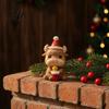 Festive Cabinet Ornaments Resin Cow/Elephant Figurines with Santa Hats Christmas Animal Ornaments Home Soft Decor Cute Desktop Decoration