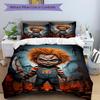 3Pcs Horror Doll Knife Bedding Set Soft Fabric Duvet Cover Pillowcases Home Christmas Xmas Halloween Gift 1 Duvet Cover 2 Pillowcase L114
