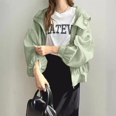 Leichte Sonnenjacke für Damen mit durchgehendem Reißverschluss, Sonnenschutz-Shirts mit langen Ärmeln, Trainings-Hoodie-Jacken mit Taschen