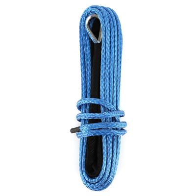 Cuerda de cabrestante 15m Cable 7700lbs Nylon Correa de remolque para recuperación de remolques para SUV ATV UTV MaleteroAzul