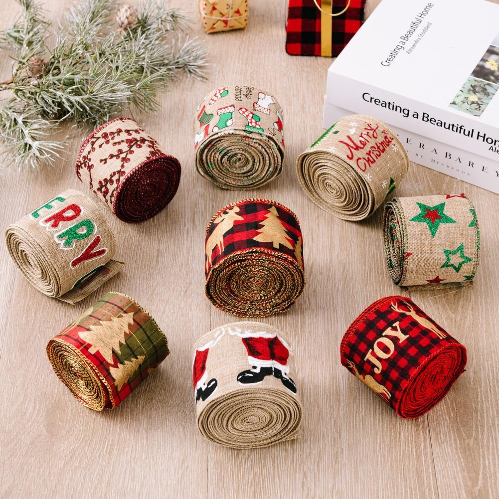 Cartoon Patterns Christmas Ribbon Decoration Christmas Celebration Ample Length For Wrapping For Christmas Tree