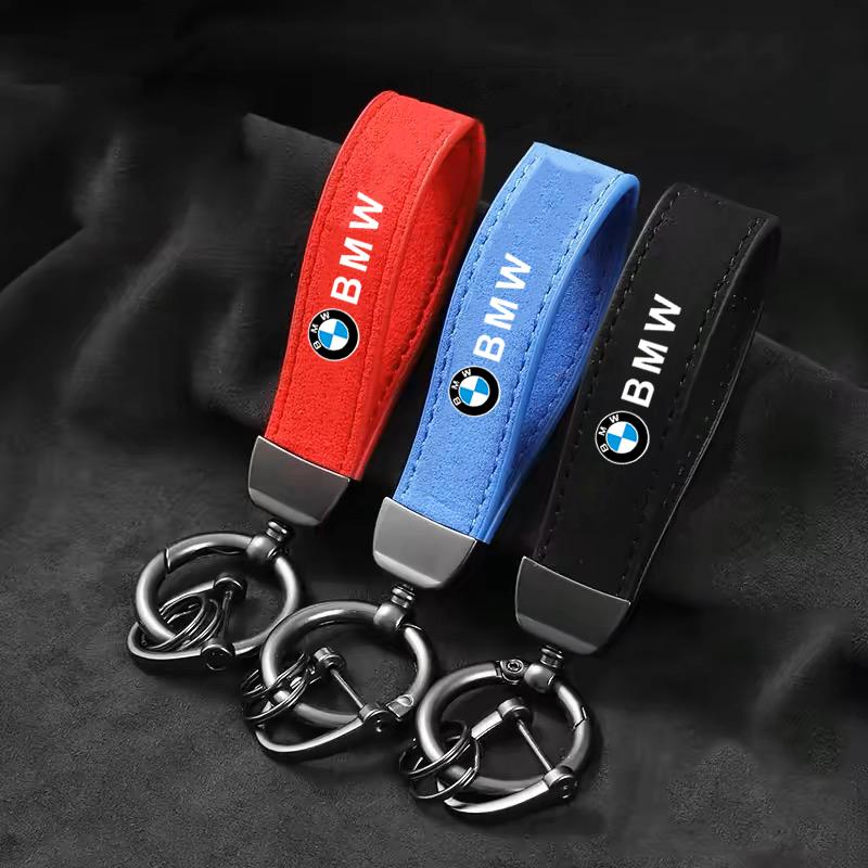 Car Styling Emblem Alloy Keyring Suede Leather Keychain For BMW M E46 E90 E60 F30 G20 X1 X2 X3 X4 X5 X6 X7 i3 i4 i5 i7 M2 M4 jbvr38