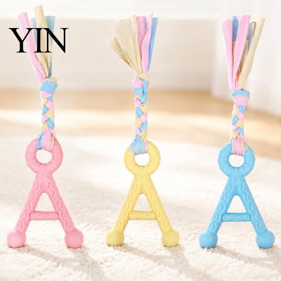 Puppy Teething Toys A-Letter Dog Chew Toy with Braided Rope, Tug of War Pet Boredom Energy Release Toy, Teeth Cleaning for Small Medium Breed Dogs Gum