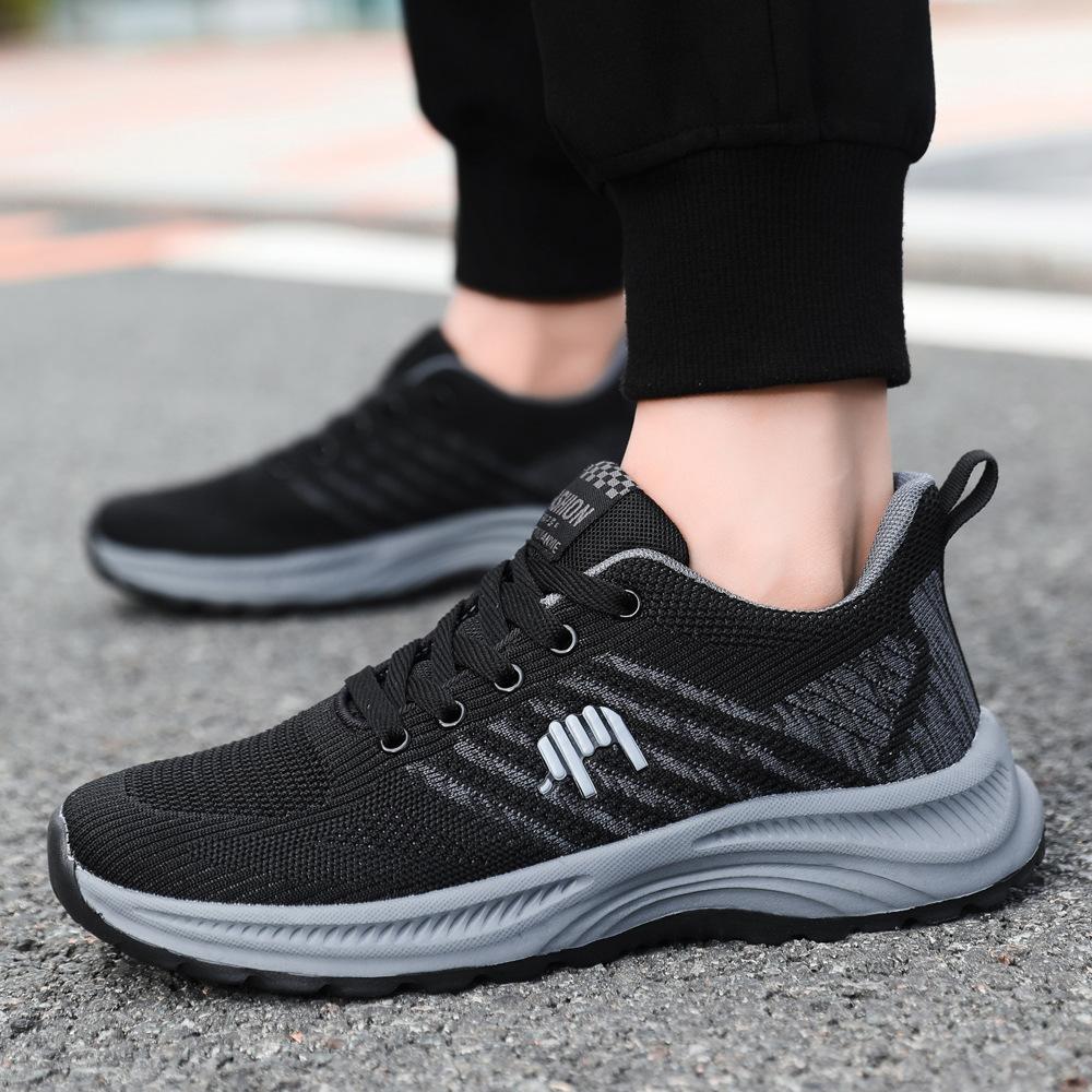 New Men's Breathable Dad Shoes Middle-aged and Elderly Soft-soled Elderly Lightweight Sports Shoes Casual Cold Sticky Shoes