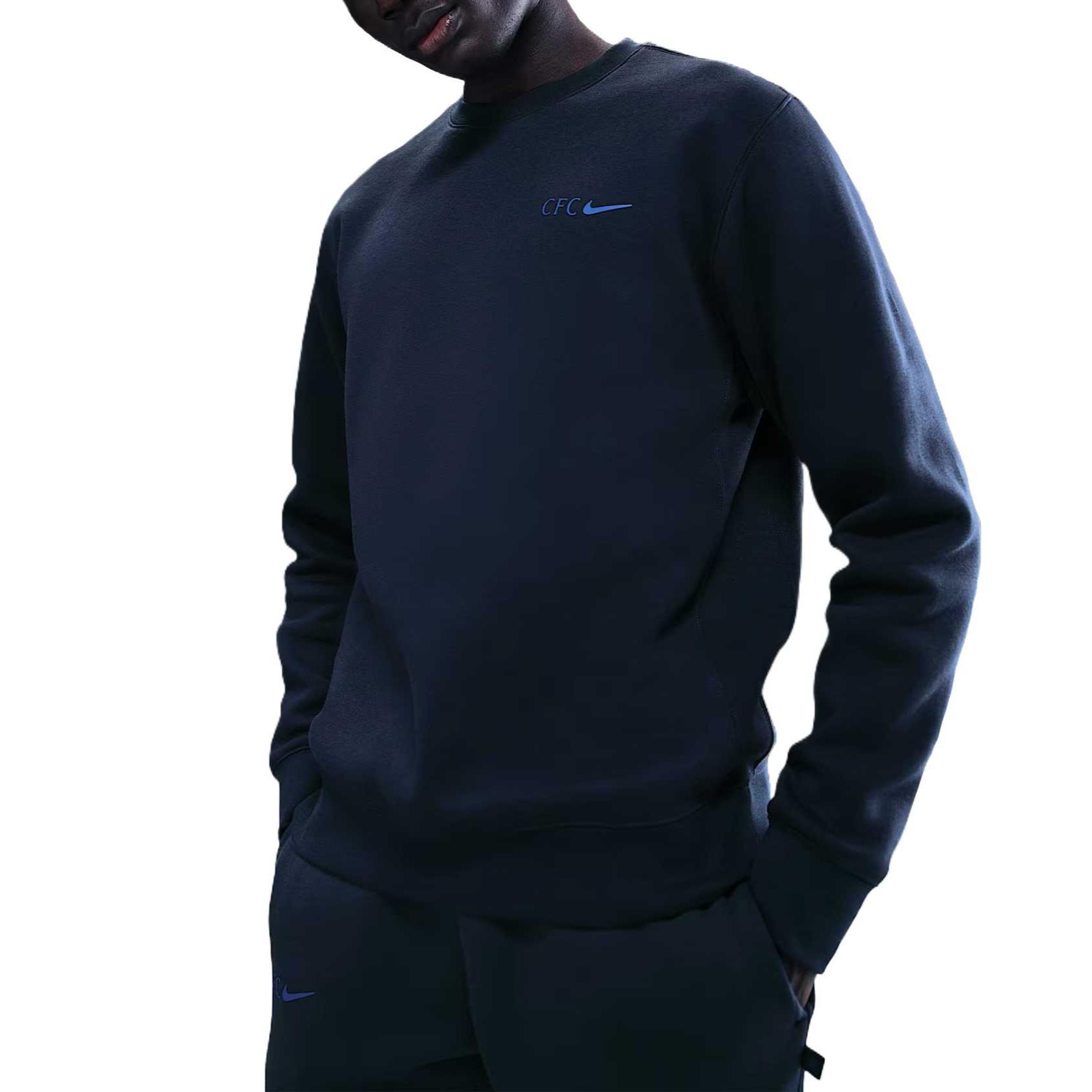 

Nike Club Chelsea Football Club Simple Soft Crewneck Long Sleeve Sweatshirt Men sweatshirt HQ1478-451 S