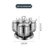 Rotating 304 Stainless Steel Spice Jar Set: Kitchen Seasoning and Storage Containers for Salt, Sugar, MSG, and Chili