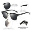 2pcs Polarized Sunglasses UV400 Protection Metal Black Frame PC Lens Fashion Vintage Polarized Sunglasses