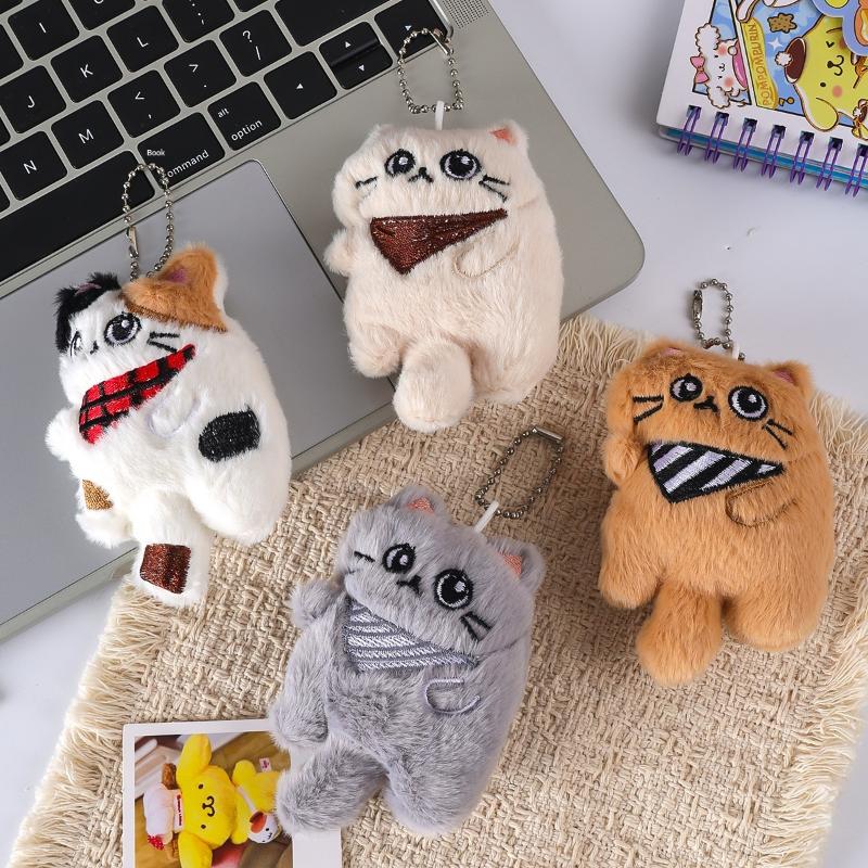 Cute Plush Cat Doll Pendant Girl Backpack Doll Pendant Couple Bag Keychain Decorative Gift