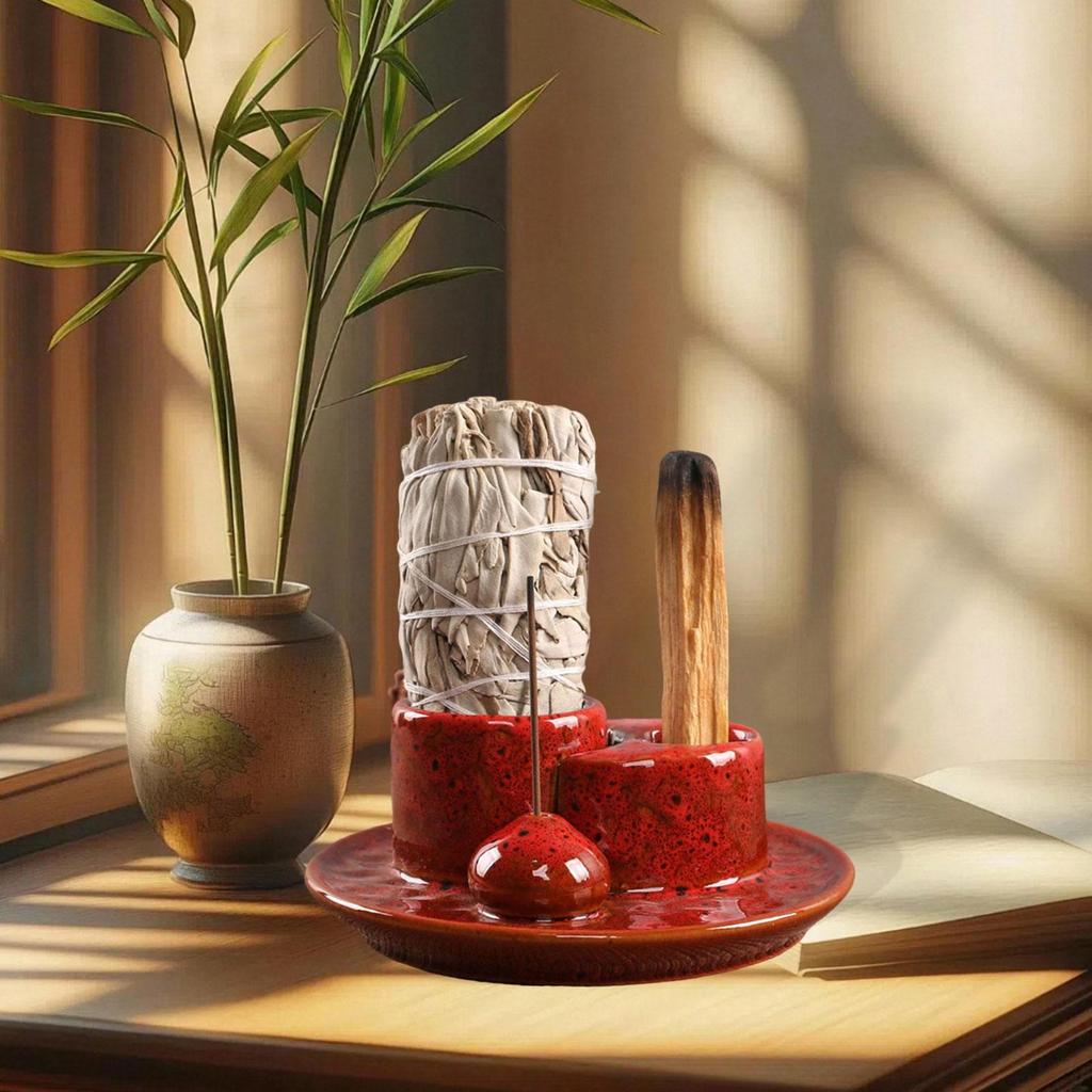 Adu bețișorul cu arzător de tămâie pentru decorarea camerei de zi