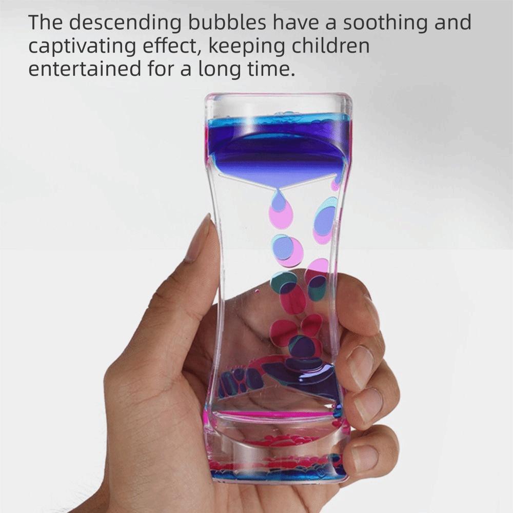 Double Colors Oil Hourglass Timer Acrylic Creative Floating Motion Bubble Timer Visual Oil Drop Process Oil Hourglass Kids Toy