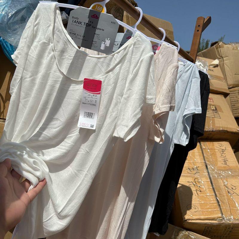 

B1 Ультратонкий! Внешняя торговля Экспорт Японская Футболка с коротким рукавом и вырезом-ковшом для одиноких женщин Летняя Тонкая Быстросохнущая Дышащая Базовая футболка Black M