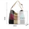 Damen Farbblock Patchwork Canvas Umhängetasche Lässige Schultertasche Mode Outdoor Einkaufen