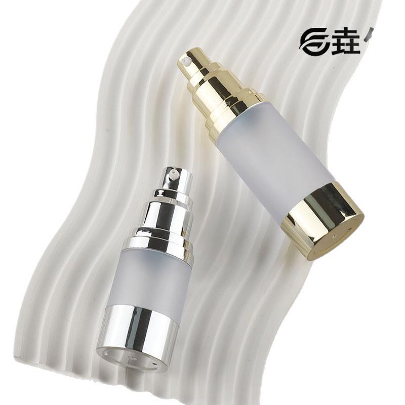 Electroplated Frosted Vacuum Bottle for Gel, Hand Cream, Skincare, or Serum - 15/30/50ml Pump Option