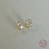 925 Sterling Silver Plated 14K Gold Fashionable Shiny Zircon Geometric Earrings for Women Exquisite Temperament Daily Jewelry