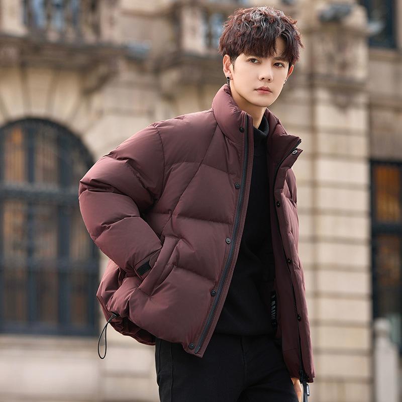 Men's Down Jacket Winter New Stand-up Collar Cold-proof Bread Jacket Light and Warm Thickened Short Jacket