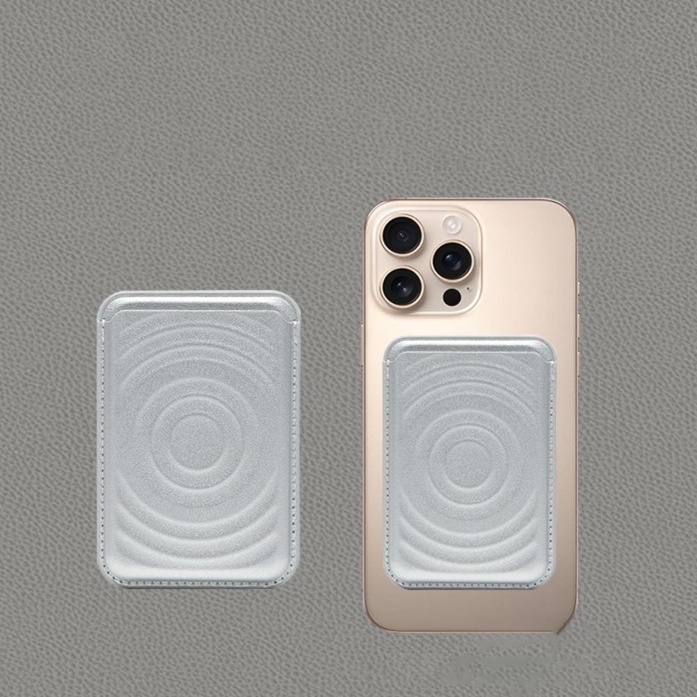 

Чехол-кошелек из искусственной кожи с держателем для карт для iPhone 16/15/14/13/12 Series с Magsafe серебряный