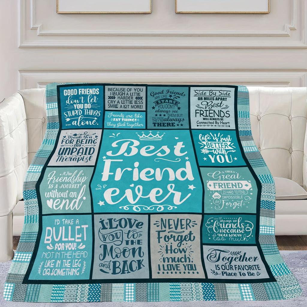 1pc Best Friend Blanket, Best Friend Birthday Gift for Women, Friendship Gift for Women, Best Friend, Throwing Blanket