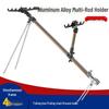 Multi-purpose Aluminum Fishing Rod Holder & Rest with Two-way Ground Stake