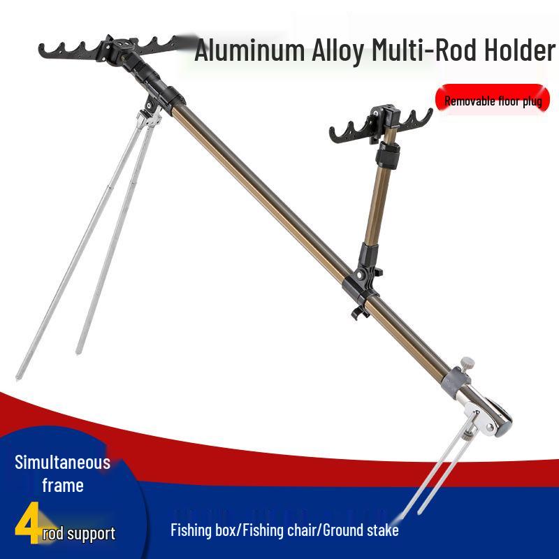 

Multi-purpose Aluminum Fishing Rod Holder & Rest with Two-way Ground Stake 1.5m Aluminum Alloy Stand