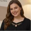 Plus Size Women Pajama Set, Crew Neck Long Sleeve Top & Long Pants 2 Piece Solid Color Loose Loungewear