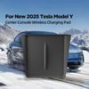 For Tesla Model Y Juniper 2025 2026 Silicone Wireless Charging Pad Central Control Phone Charger Protective Non-slip Accessories