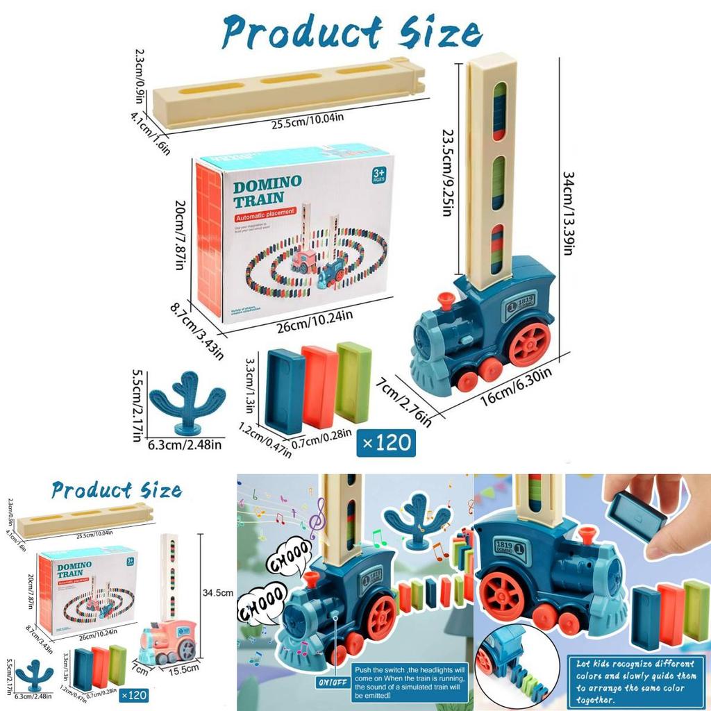 Multicolored Domino Train Set With Sound For Kids Educational Building Toys