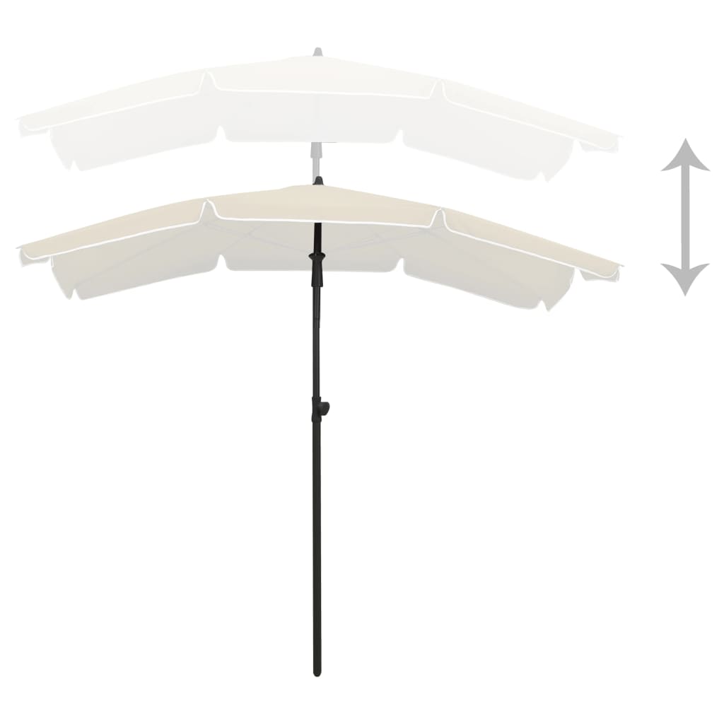 Sun Umbrella with Pole 200 x 130 cm Sand Colour