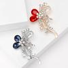 Rhinestone Flower Brooches for Women Unisex Violets Pins 2-color for Office Party Friend Accessories Gifts