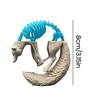 3D Printed Fox Ornament Half Skeleton Half Flesh Curled-up Fox Figurine Artistic Fox Statue Collectible for Table Shelf Decoration